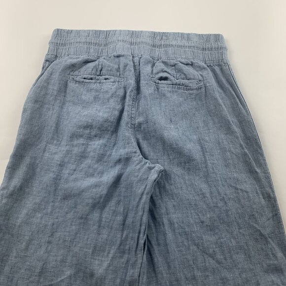 Athleta Light Blue Chambray Linen Cabo Wide Leg Pant 8 - Picture 7 of 7